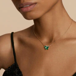 Malachite Simple Leaf Necklace -Jewelry Shop 50011 1