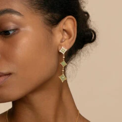 Aventurine Chain Earring -Jewelry Shop 60113 2 1