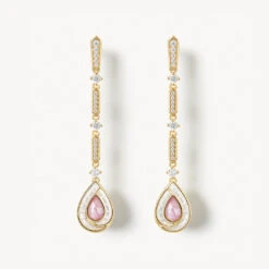 Pink Mother-of-Pearl Chain Earring
