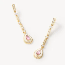 Pink Mother-of-Pearl Chain Earring -Jewelry Shop 60303 2