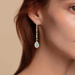 Turquoise Chain Earring -Jewelry Shop 60305 3