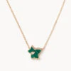 Malachite Simple Leaf Necklace -Jewelry Shop MalachiteSimpleLeafNecklace 1